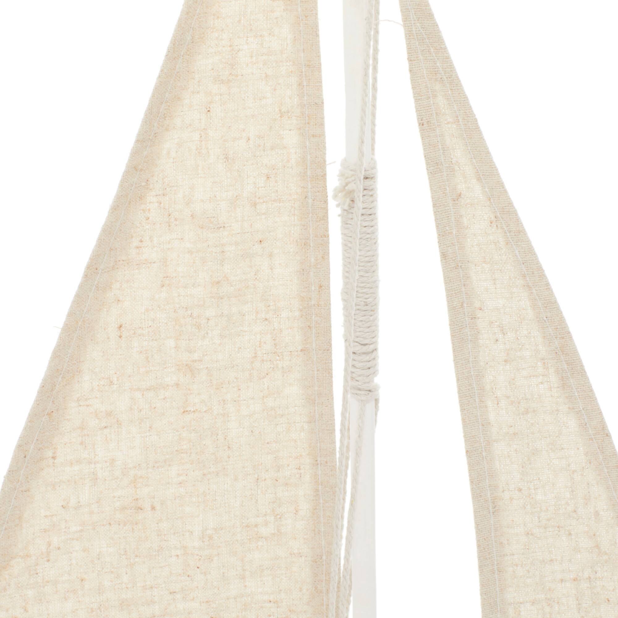 22" Brown Wood Coastal Sailboat Sculpture
